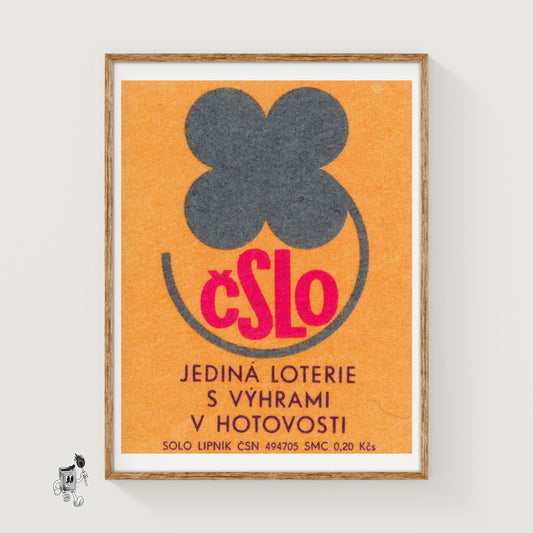 Lottery With Cash Prize - vintage matchbox label print