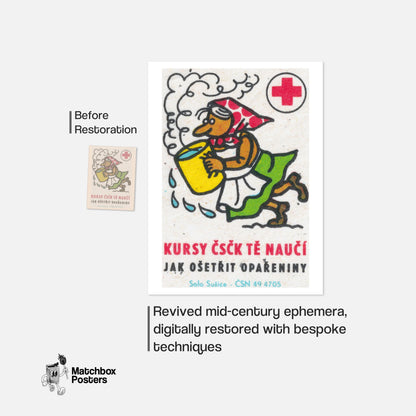 First Aid Training - vintage matchbox label print - framed wall art preview