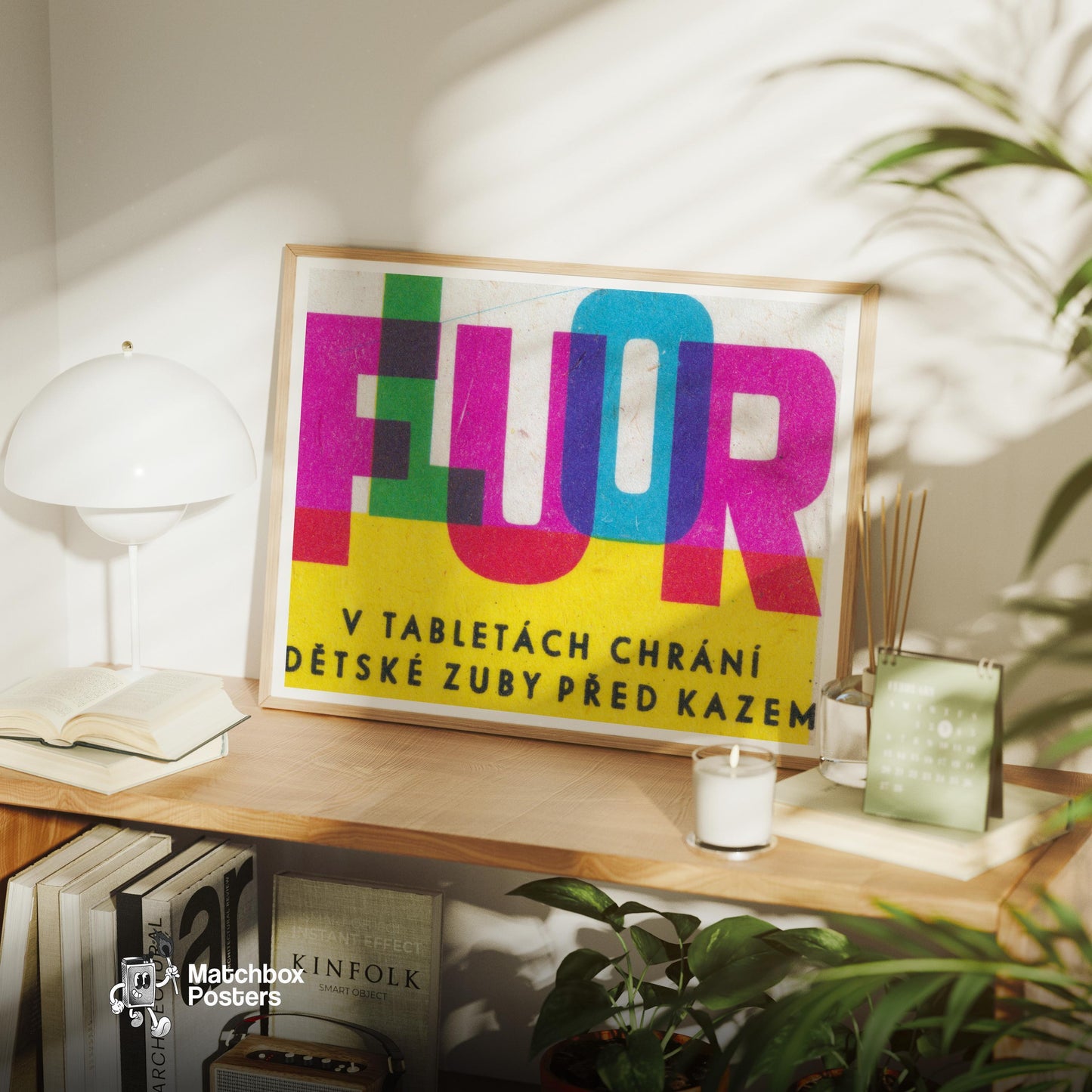 Fluride Advertizement - vintage matchbox label print - office wall
