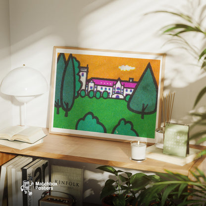 Palace Grounds - vintage matchbox label print - office wall