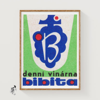 Grape Bunch - vintage matchbox label print
