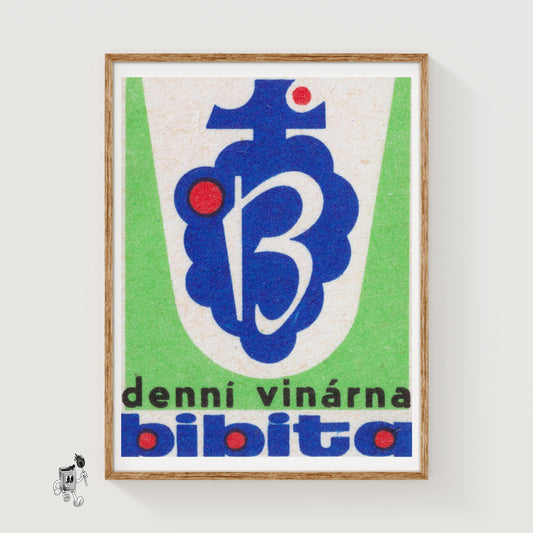 Grape Bunch - vintage matchbox label print