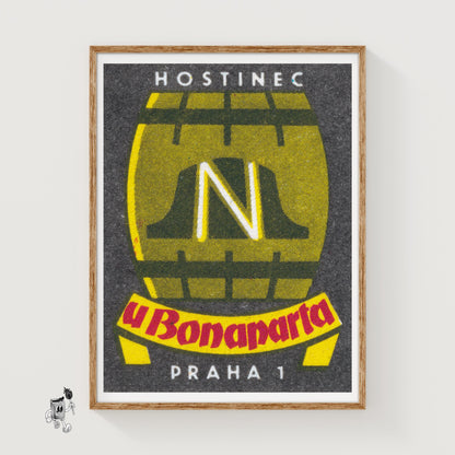 Napoleon Bonaparte Inn - vintage matchbox label print
