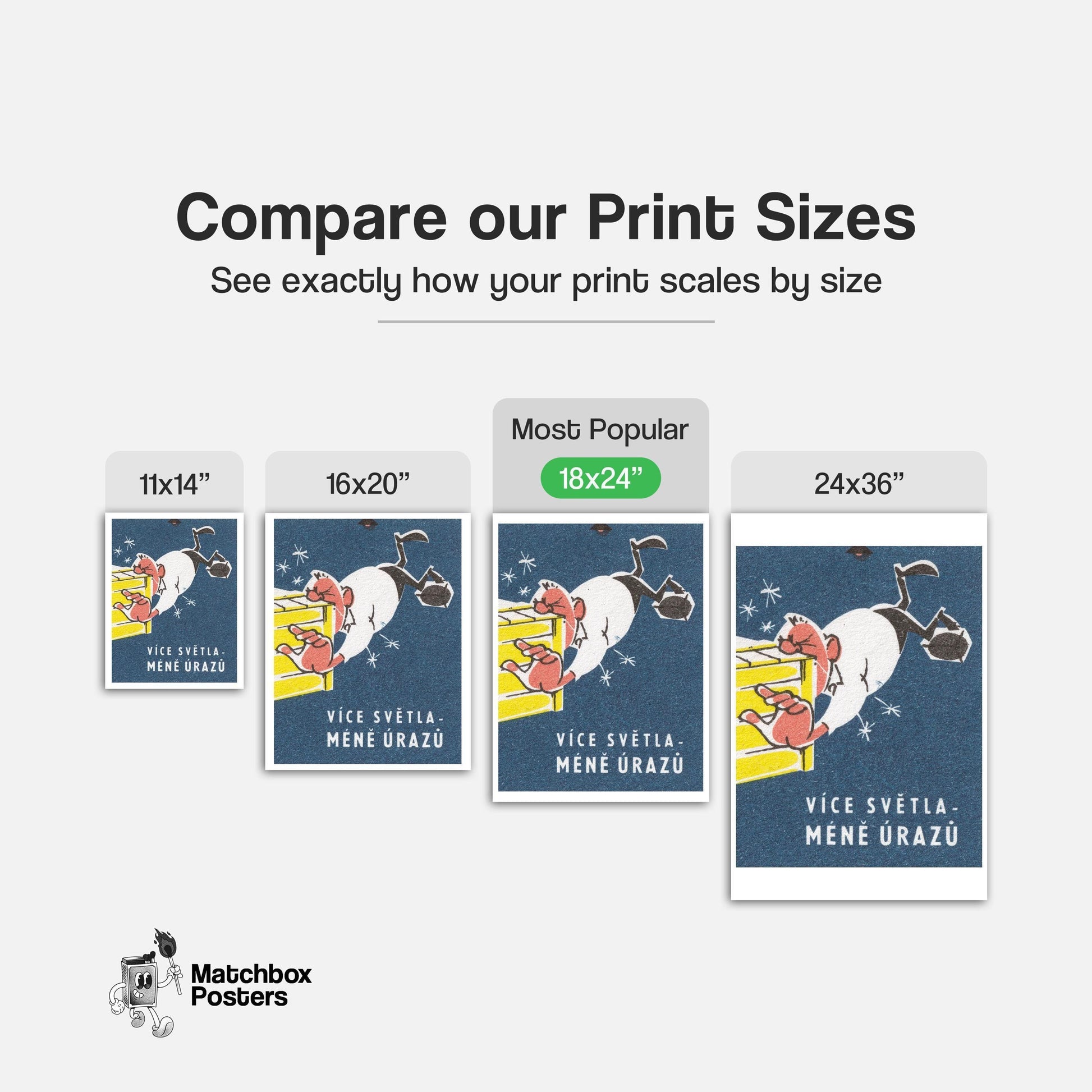 More Light, Less Injury - vintage matchbox label print - gallery wall preview
