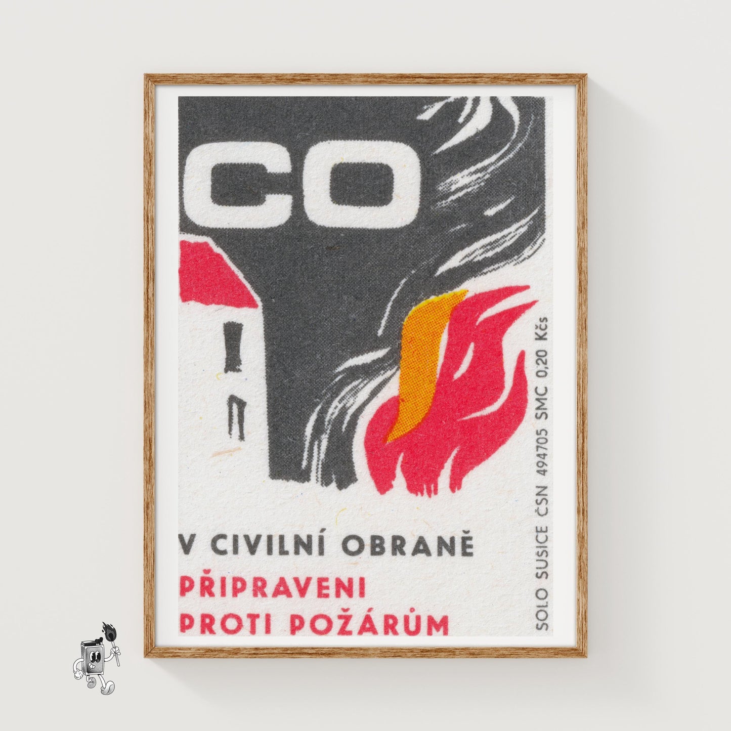Prepare Against Fire - vintage matchbox label print