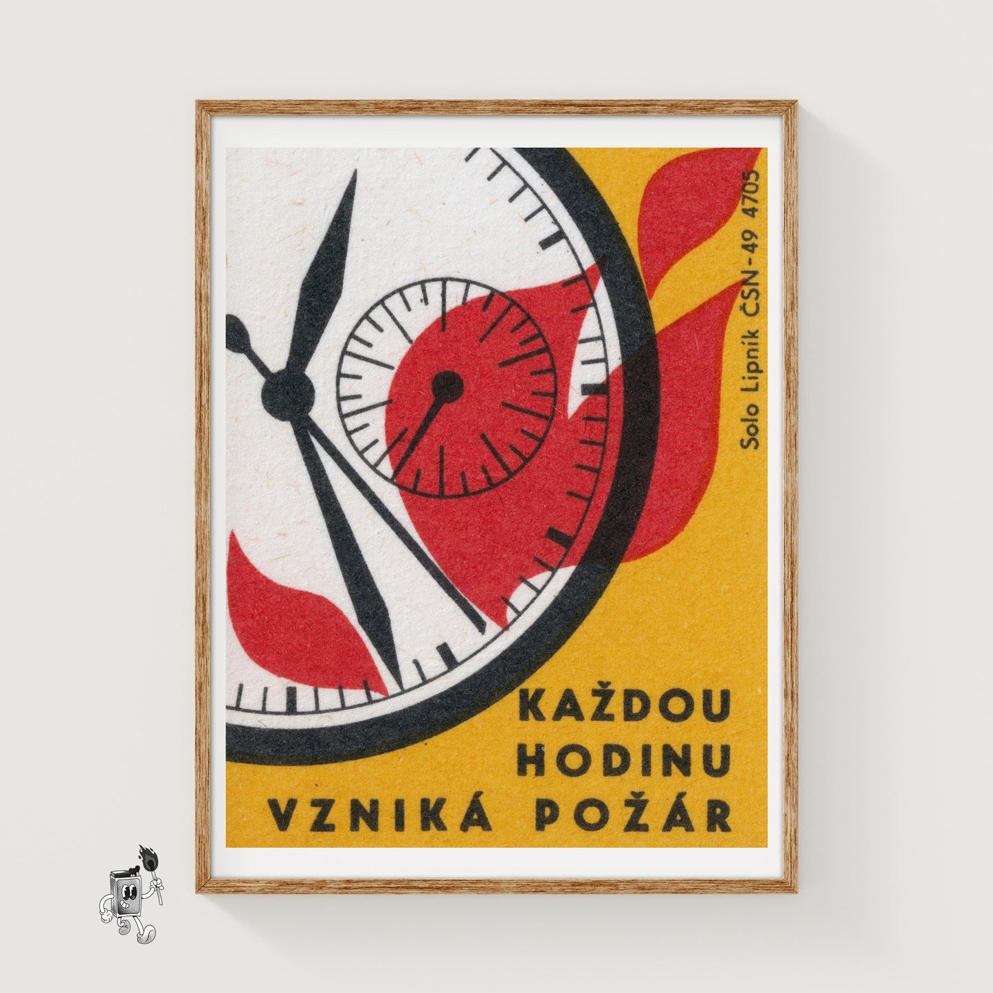 Every Hour, A Fire Starts - vintage matchbox label print