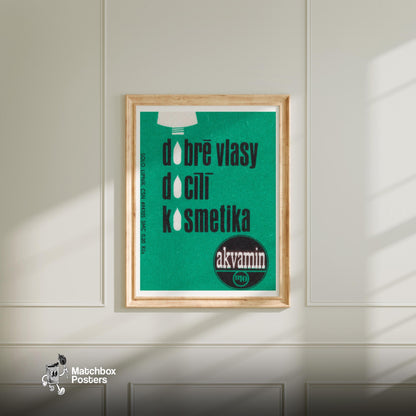 Healthy Hair Cosmetics - vintage matchbox label print - bedroom mockup