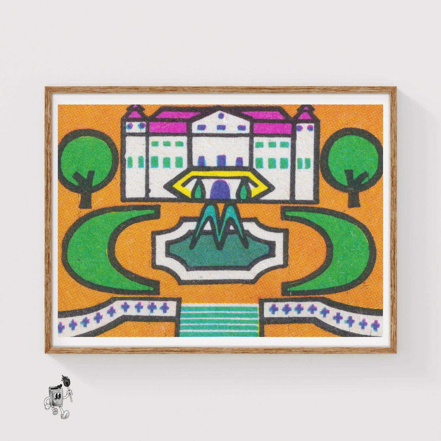 Palace Gardens - vintage matchbox label print