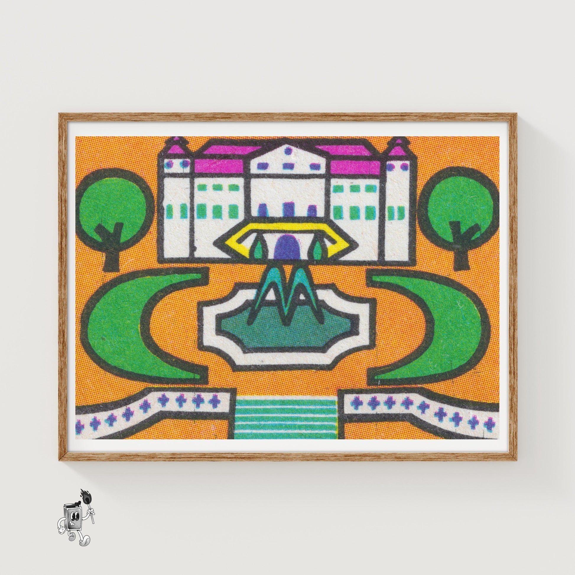 Palace Gardens - vintage matchbox label print