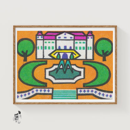 Palace Gardens - vintage matchbox label print