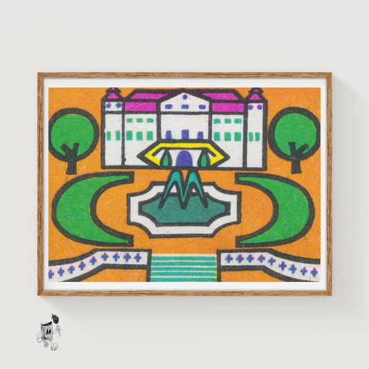 Palace Gardens - vintage matchbox label print