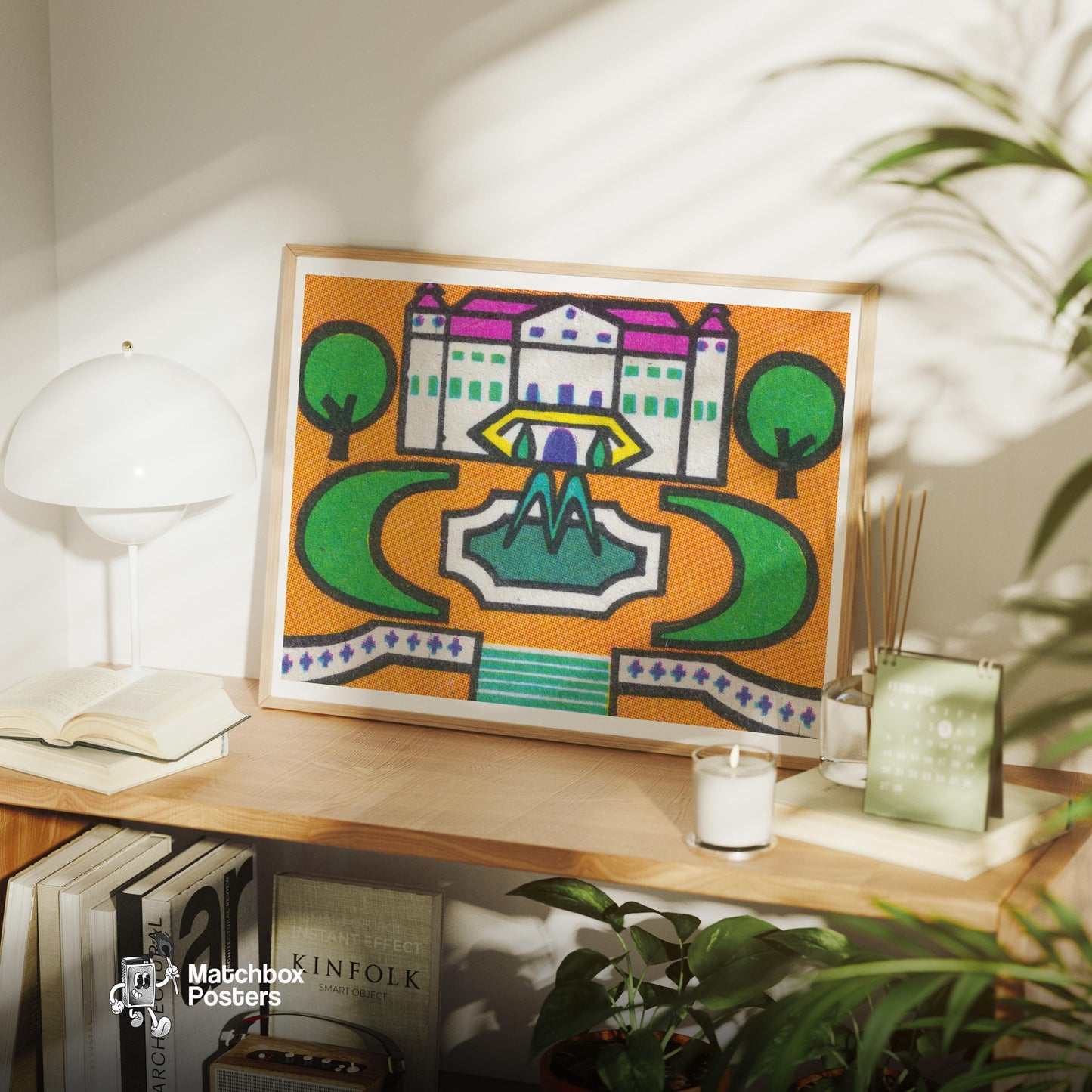 Palace Gardens - vintage matchbox label print - office wall