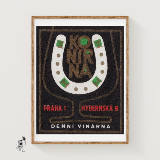 Lucky Wine Bar - vintage matchbox label print