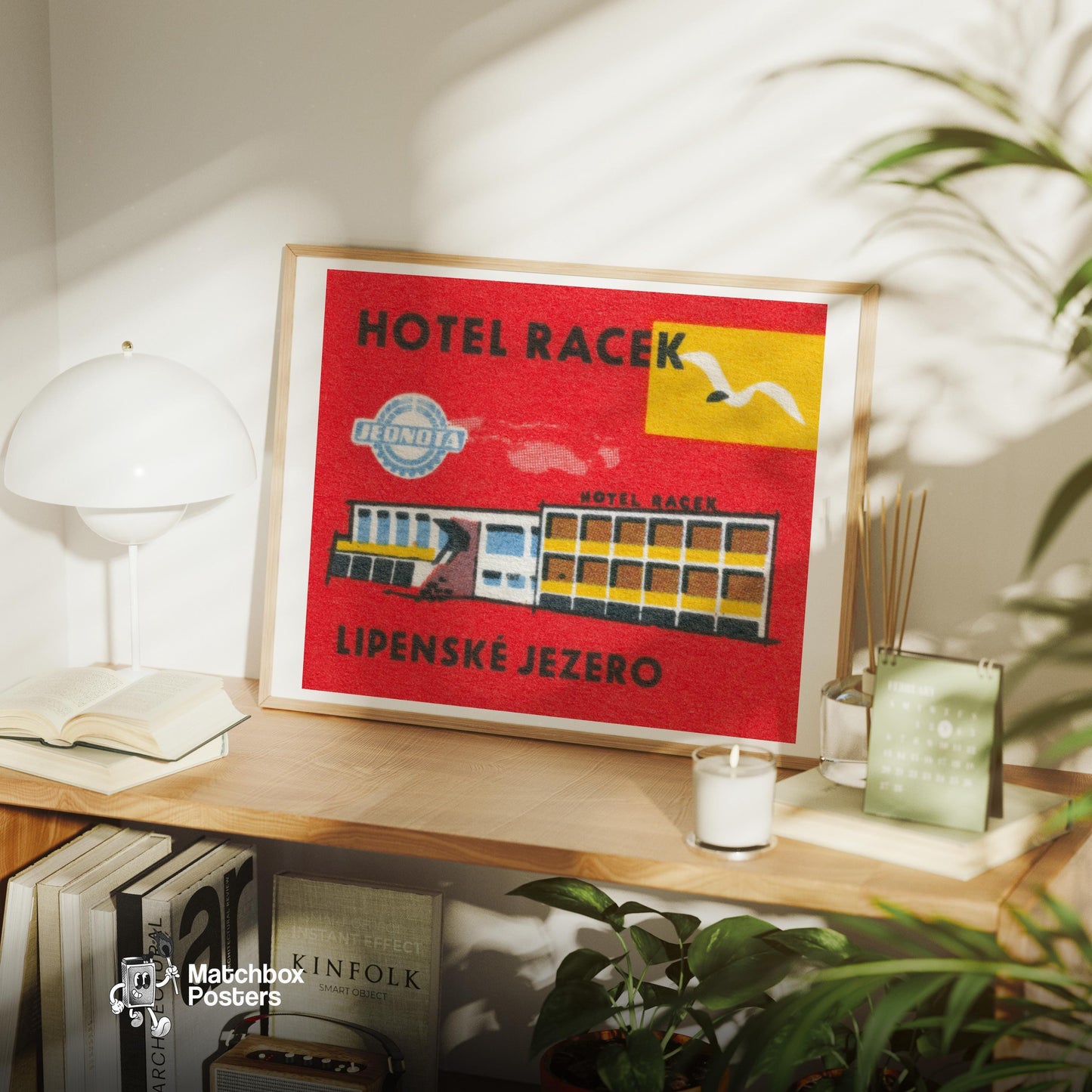 Hotel Racek - vintage matchbox label print - office wall