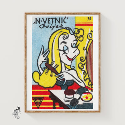 Blonde Woman Brushing Hair