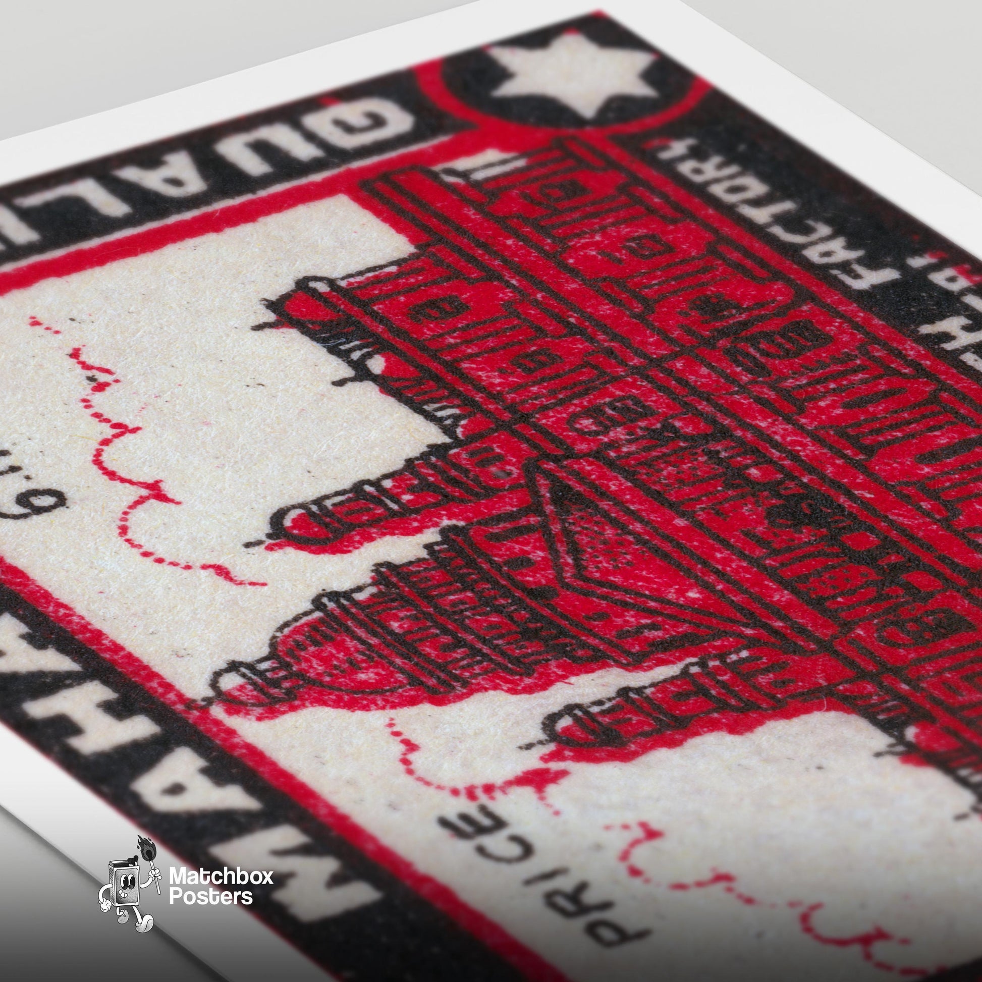 Taj Mahal - vintage matchbox label print - close-up detail
