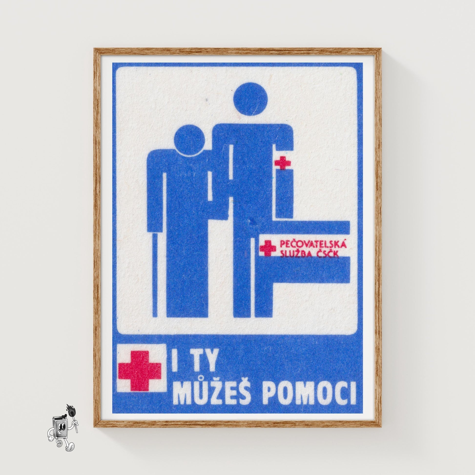 You Can Help - vintage matchbox label print