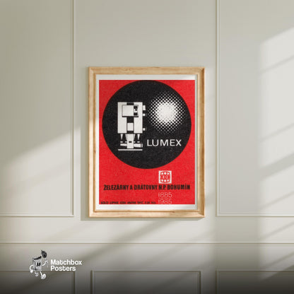 Iron Works Technology - vintage matchbox label print - bedroom mockup