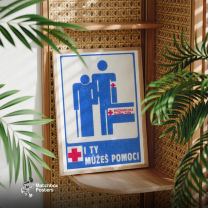 You Can Help - vintage matchbox label print - office wall