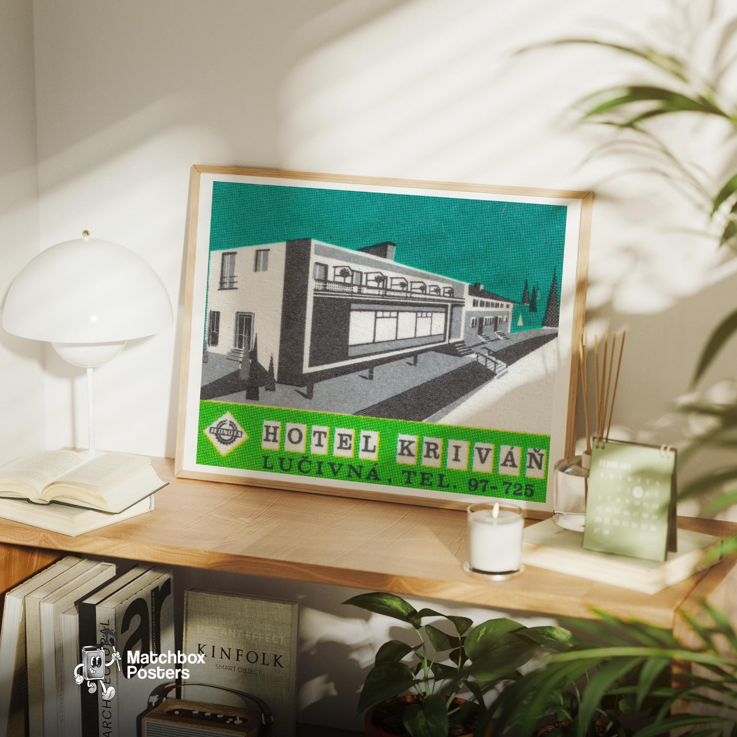 Hotel Krivan - vintage matchbox label print - office wall