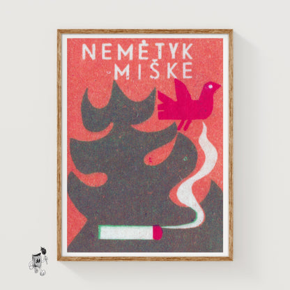 Don't Drop In Forest - vintage matchbox label print