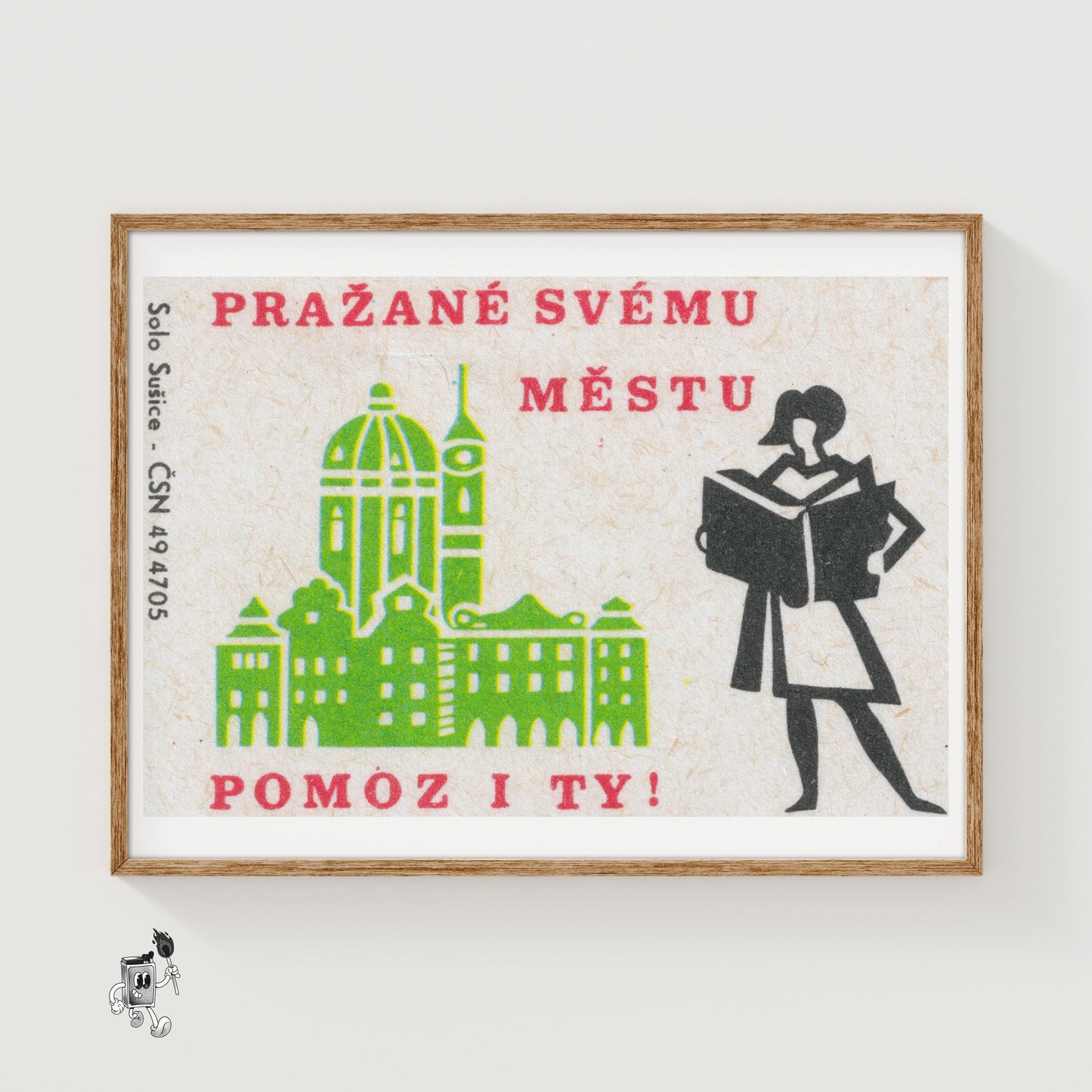 Help the City! - vintage matchbox label print