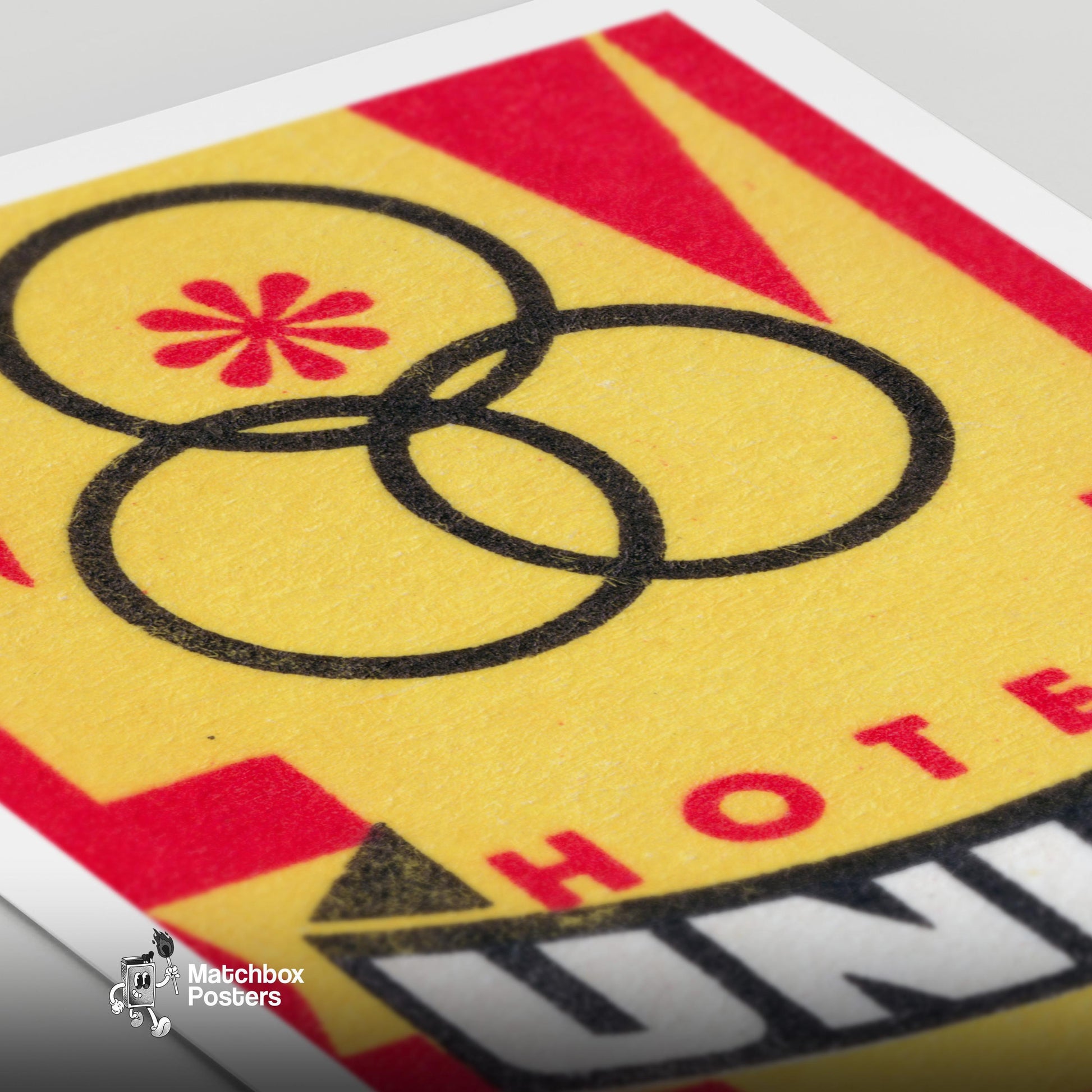 Hotel Union Prague - vintage matchbox label print - close-up detail