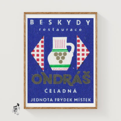 Decorative Jug - vintage matchbox label print