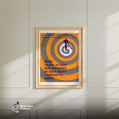 Recruit Boys For Apprenticeships - vintage matchbox label print - bedroom mockup