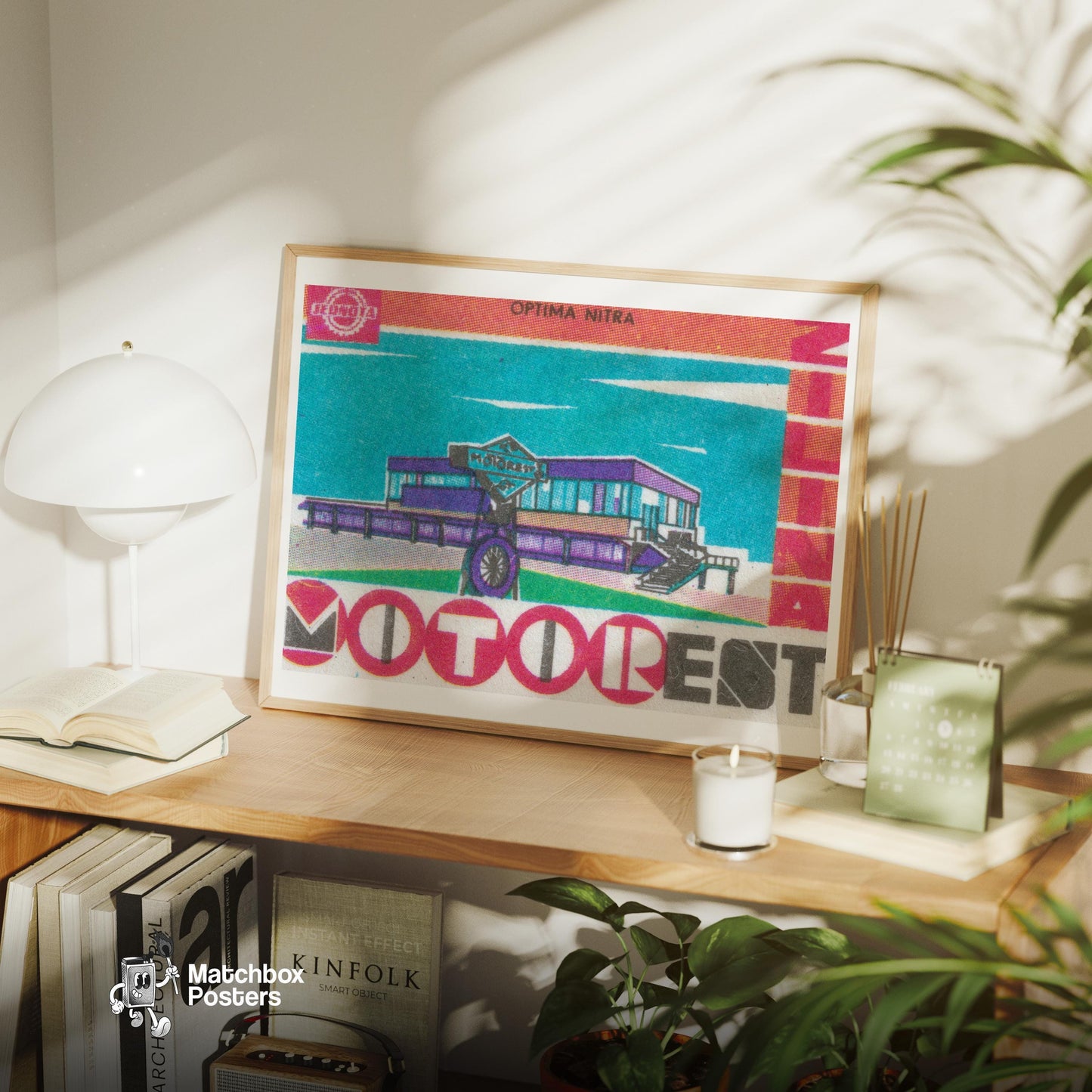 Purple Hotel - vintage matchbox label print - office wall