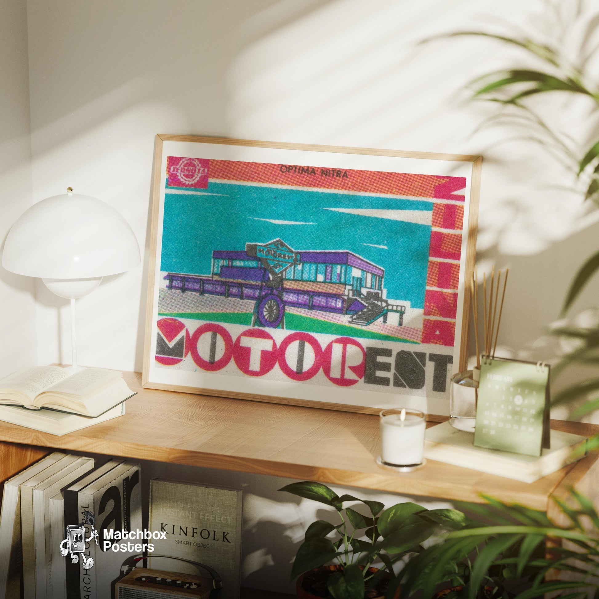 Purple Hotel - vintage matchbox label print - office wall