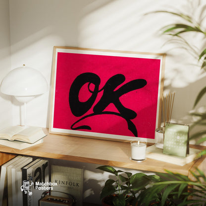 OK - Matchbox Print - vintage matchbox label print - office wall
