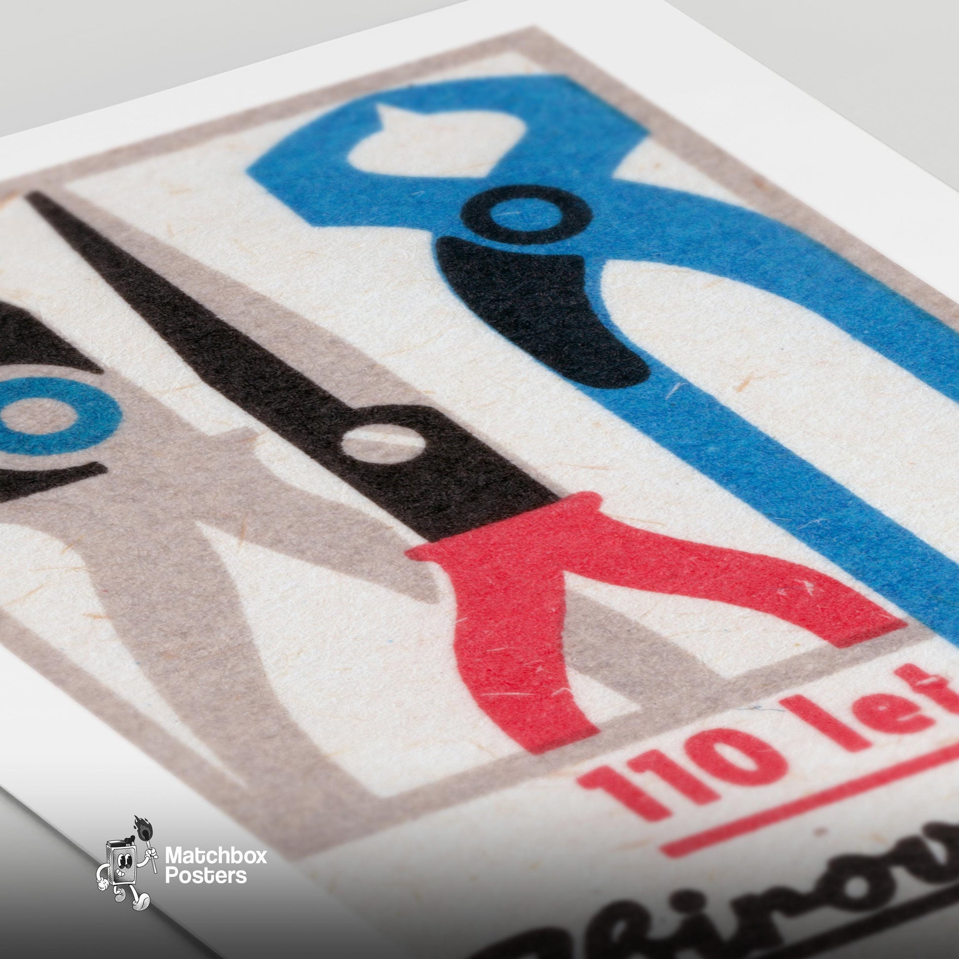 Tool Store - vintage matchbox label print - close-up detail