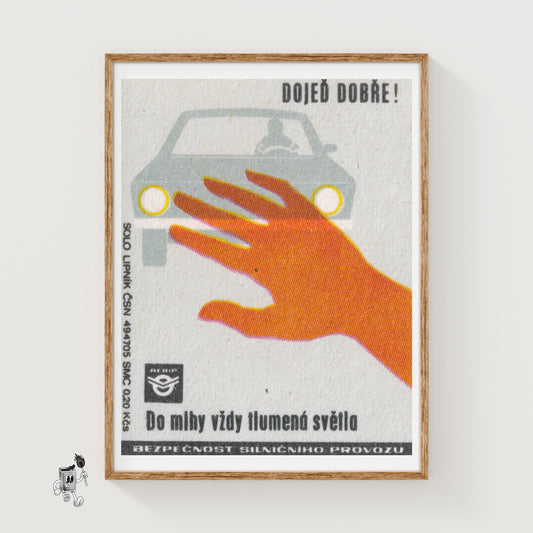 Dim Your Lights - vintage matchbox label print