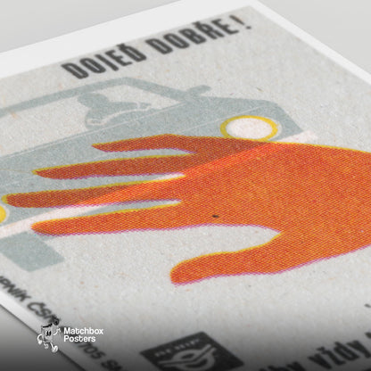 Dim Your Lights - vintage matchbox label print - close-up detail