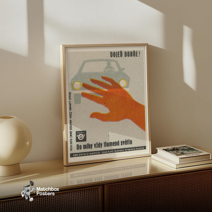 Dim Your Lights - vintage matchbox label print - size comparison