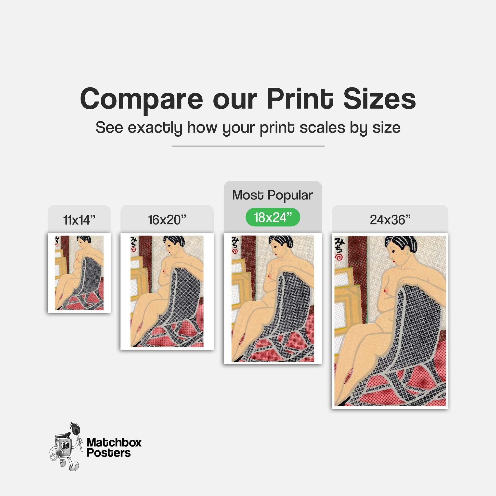 Lounging Woman - vintage matchbox label print - gallery wall preview