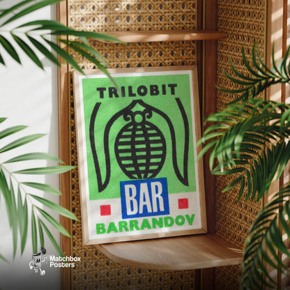 Trilobit Bar - vintage matchbox label print - office wall