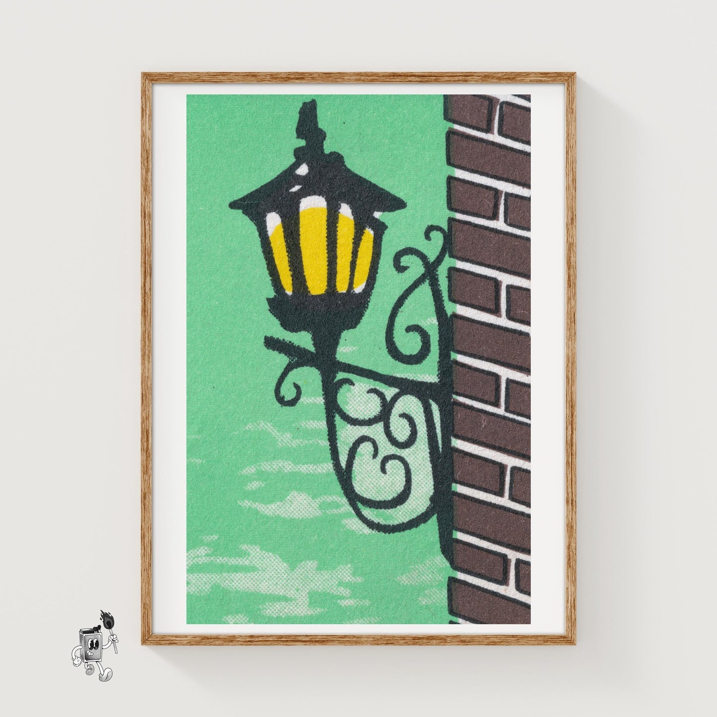 Street Light - vintage matchbox label print
