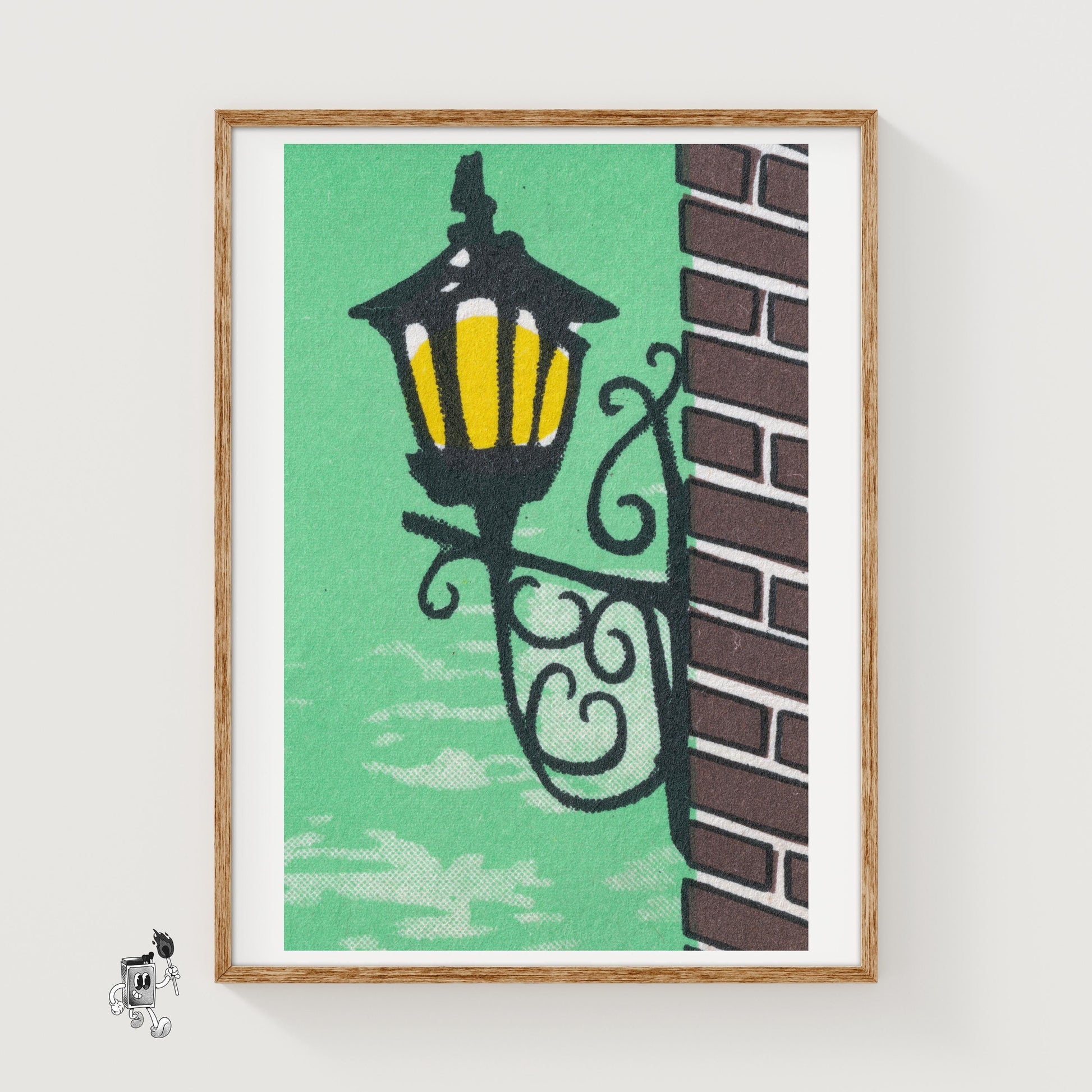 Street Light - vintage matchbox label print