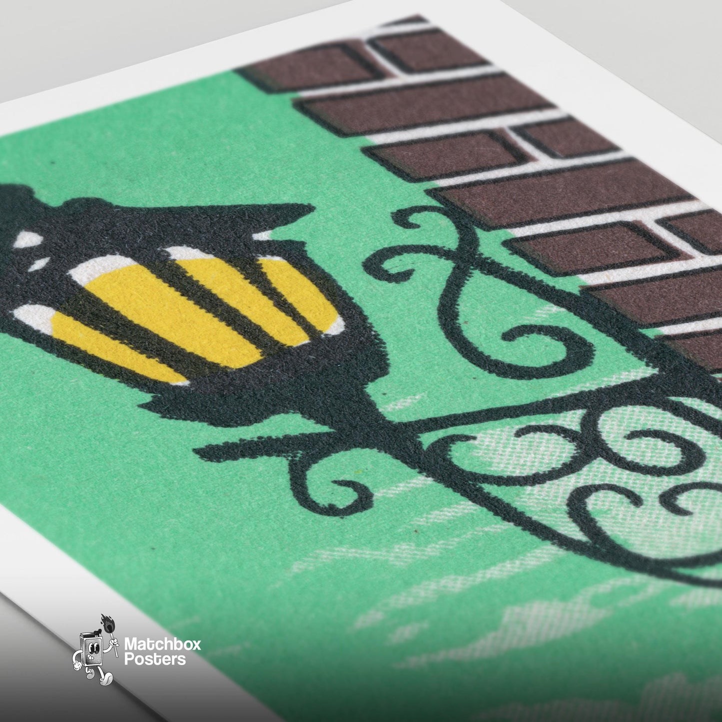 Street Light - vintage matchbox label print - close-up detail