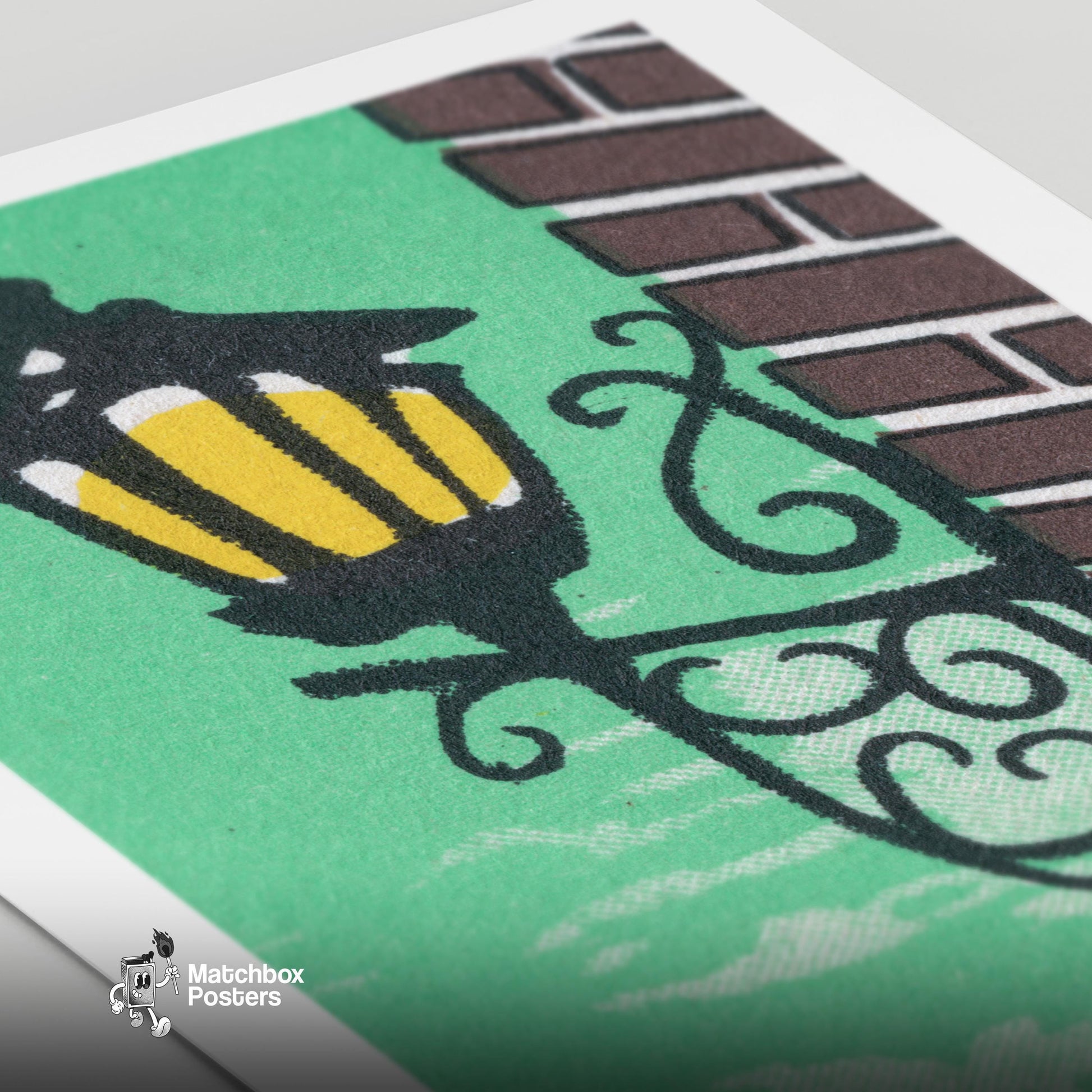 Street Light - vintage matchbox label print - close-up detail