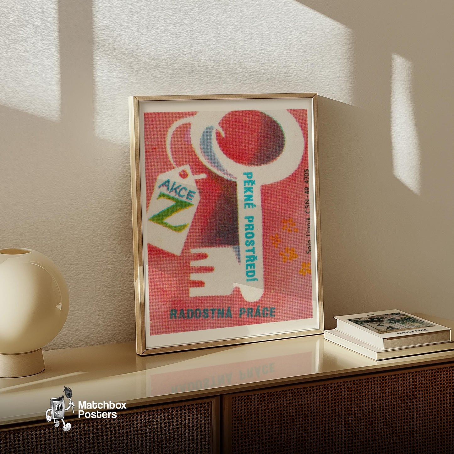 Clean Environment is Key - vintage matchbox label print - size comparison