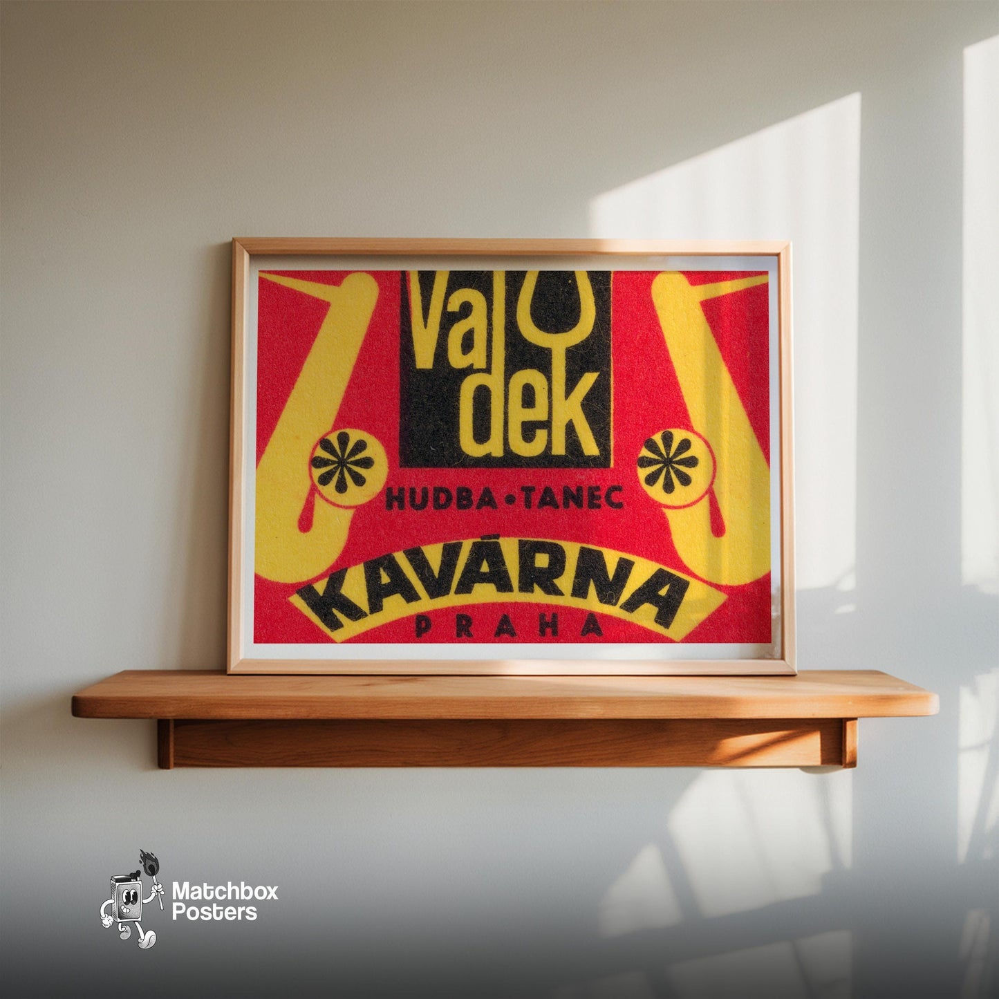 Text Czechoslovakia Mid-Century Matchbox Label - vintage matchbox label print - size comparison