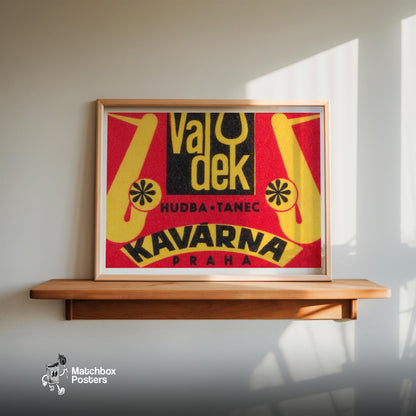 Text Czechoslovakia Mid-Century Matchbox Label - vintage matchbox label print - size comparison