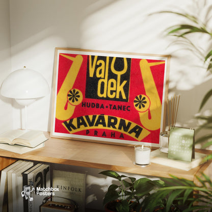 Text Czechoslovakia Mid-Century Matchbox Label - vintage matchbox label print - office wall