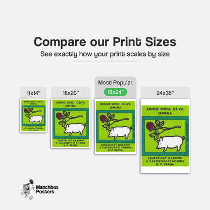 Animal Feed Mixtures - vintage matchbox label print - gallery wall preview