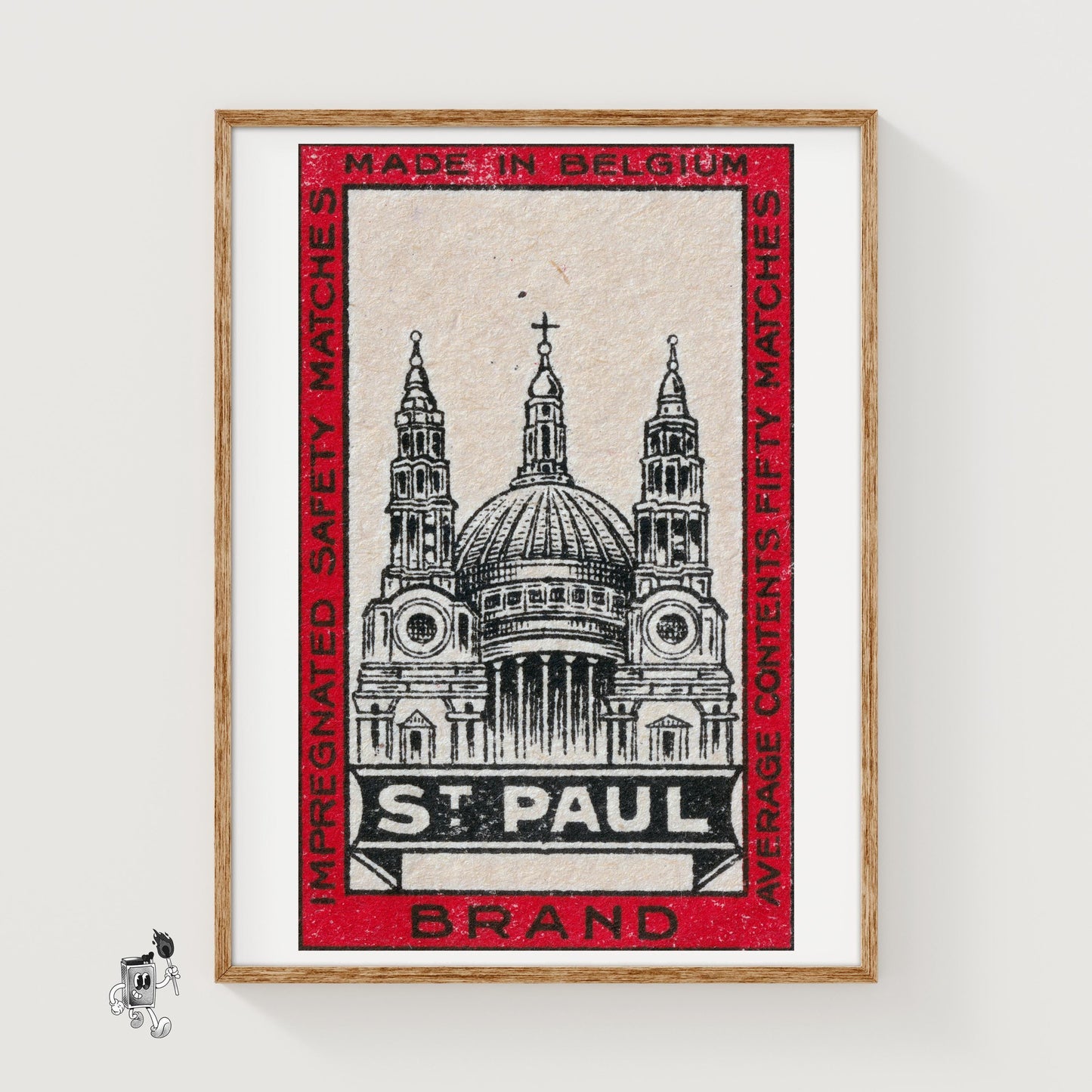 St. Paul's Cathedral - vintage matchbox label print