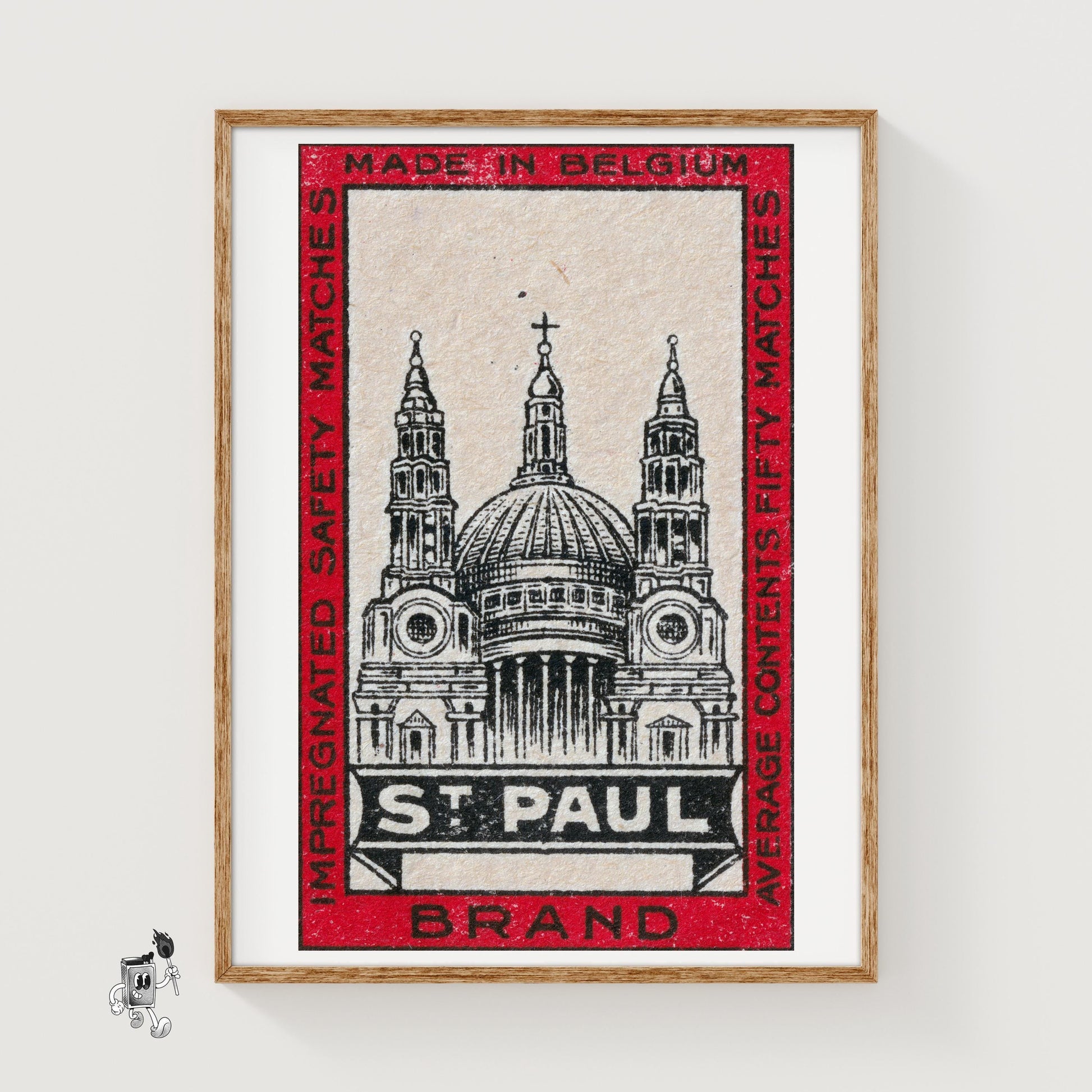 St. Paul's Cathedral - vintage matchbox label print