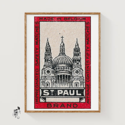 St. Paul's Cathedral - vintage matchbox label print